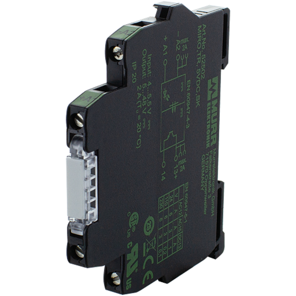 Murr Elektronik MIRO TR 5VDC SK OPTO-COUPLER MODULE, IN: 5, 5 VDC - OUT: 48 VDC / 2 A, 6, 2 mm screw-type terminal 52502